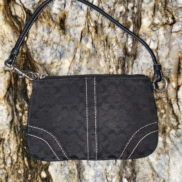 Black Coach Signature Wristlet - Picture 3 of 4